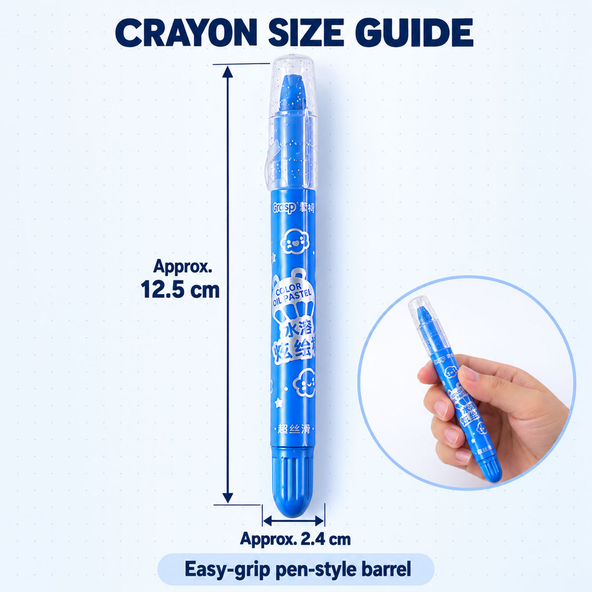 Water-Soluble Twist-Up Colour Crayons with Brush and Carry Case (48 Pc)