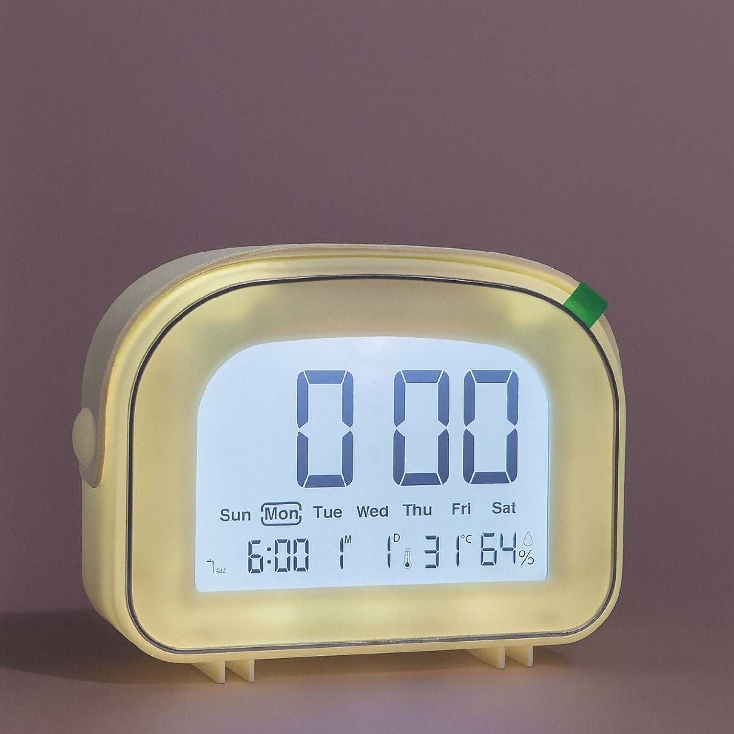 Digital Alarm Clock with Backlight, Large LED Display, Snooze Function, Temperature & Humidity Display, Battery Operated Desk and Bedside Clock for Bedroom, Kids, Office & Travel