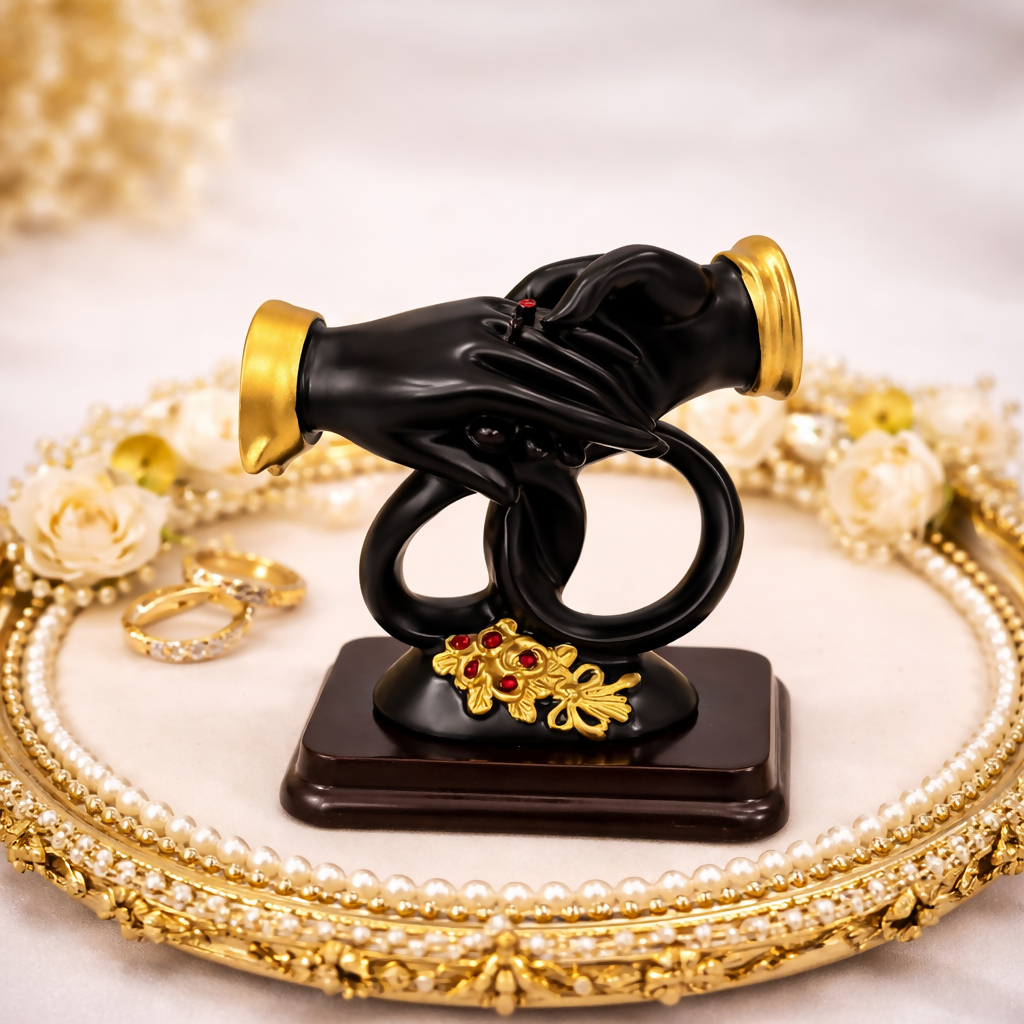 Decorative Couple Hands Showpiece with Stand for Home Décor