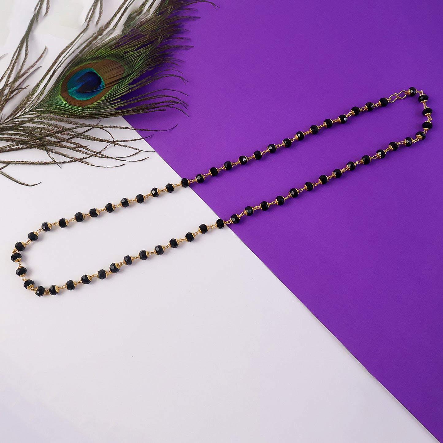 Traditional Black Beads Mangalsutra Style Necklace for Women (1 pc)