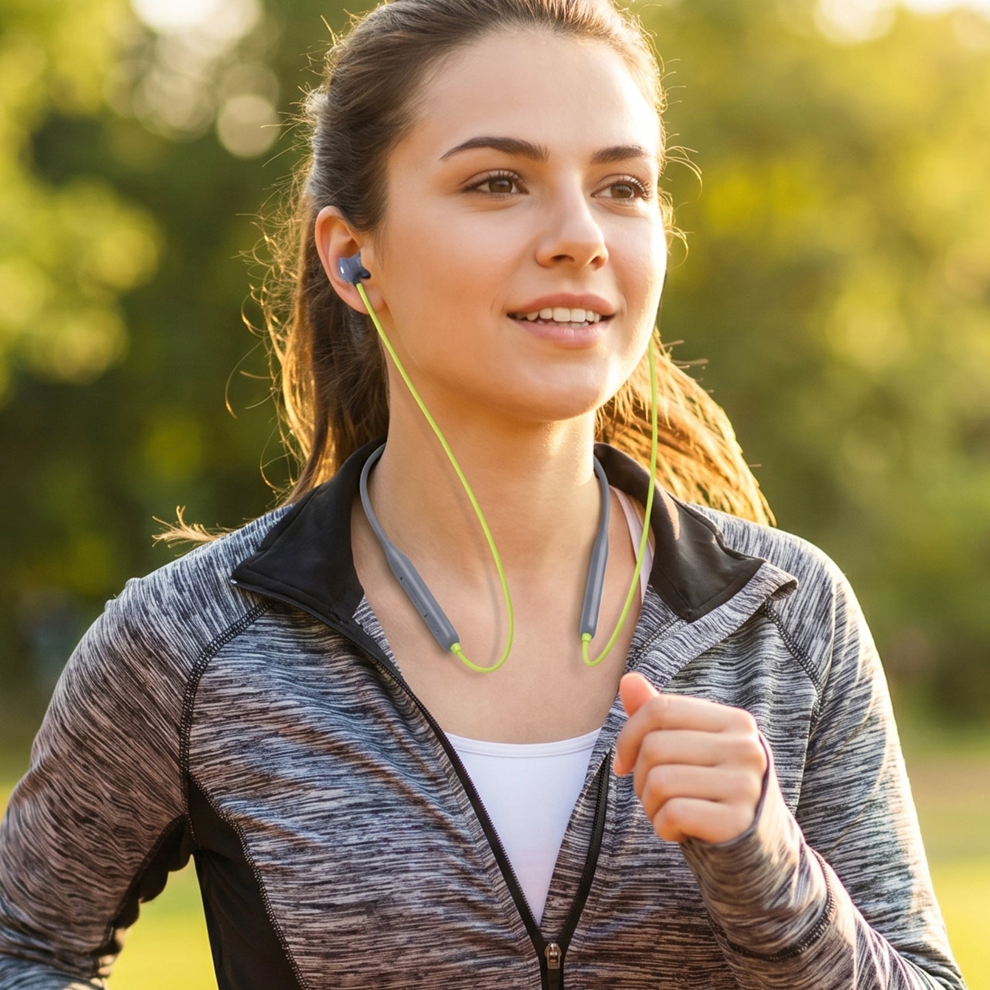 Wireless Bluetooth Neckband Earphones, Neck band with Magnetic On / Off Earbuds