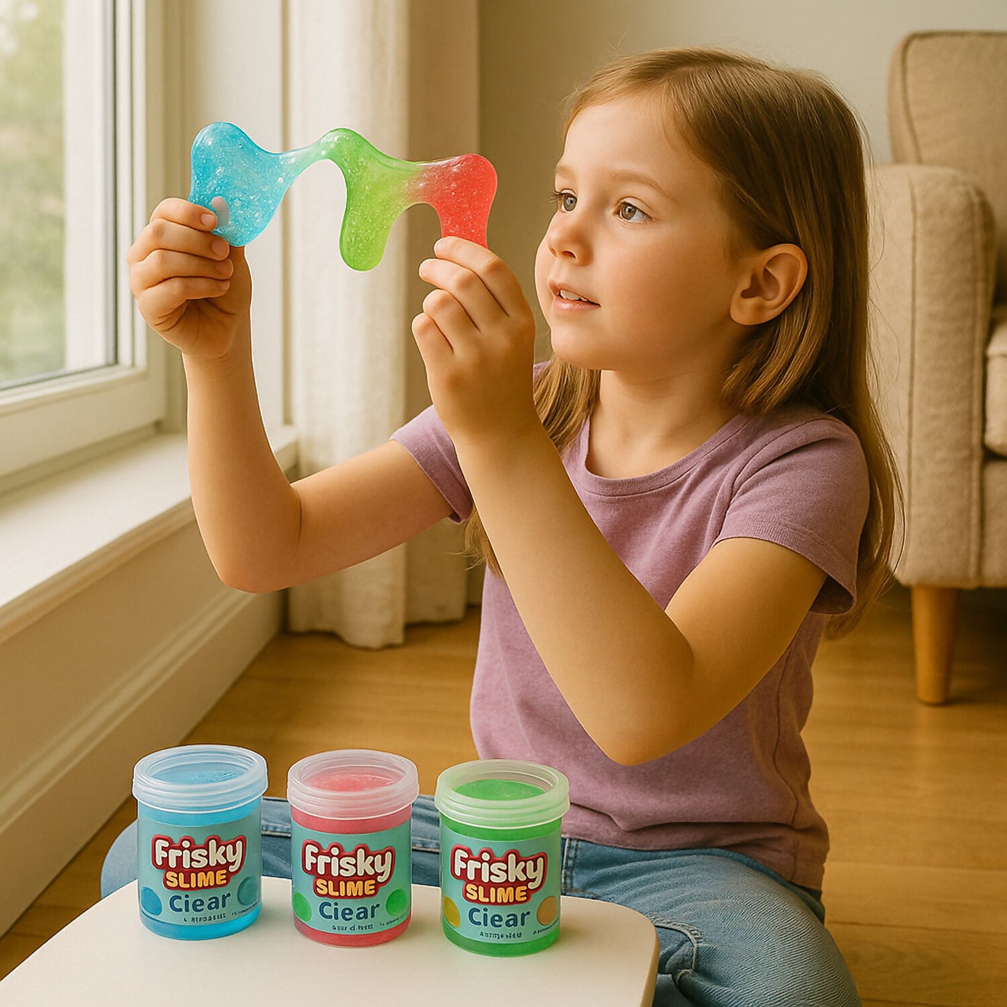 Khyati Frisky Clear Slime, Soft, Stretchy Fun Sensory Play Gel (1Pc/Mix Colour, 40 g)