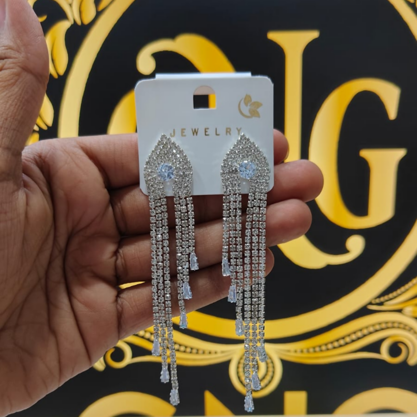 Beautiful Elegant Stunning Silver Chandelier Earrings