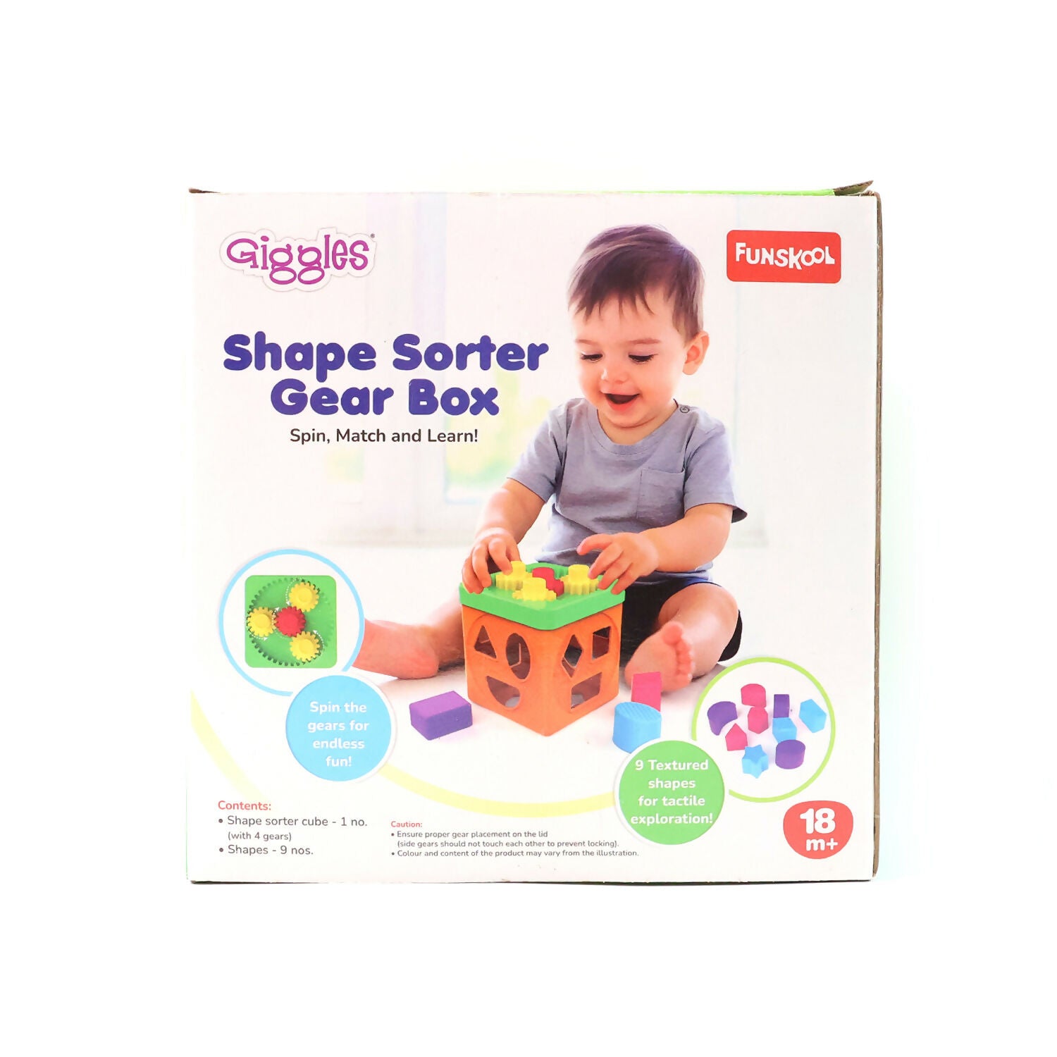 Funskool Giggles Shape Sorter Gear Box – Spin, Match & Learn Activity Toy for Toddlers