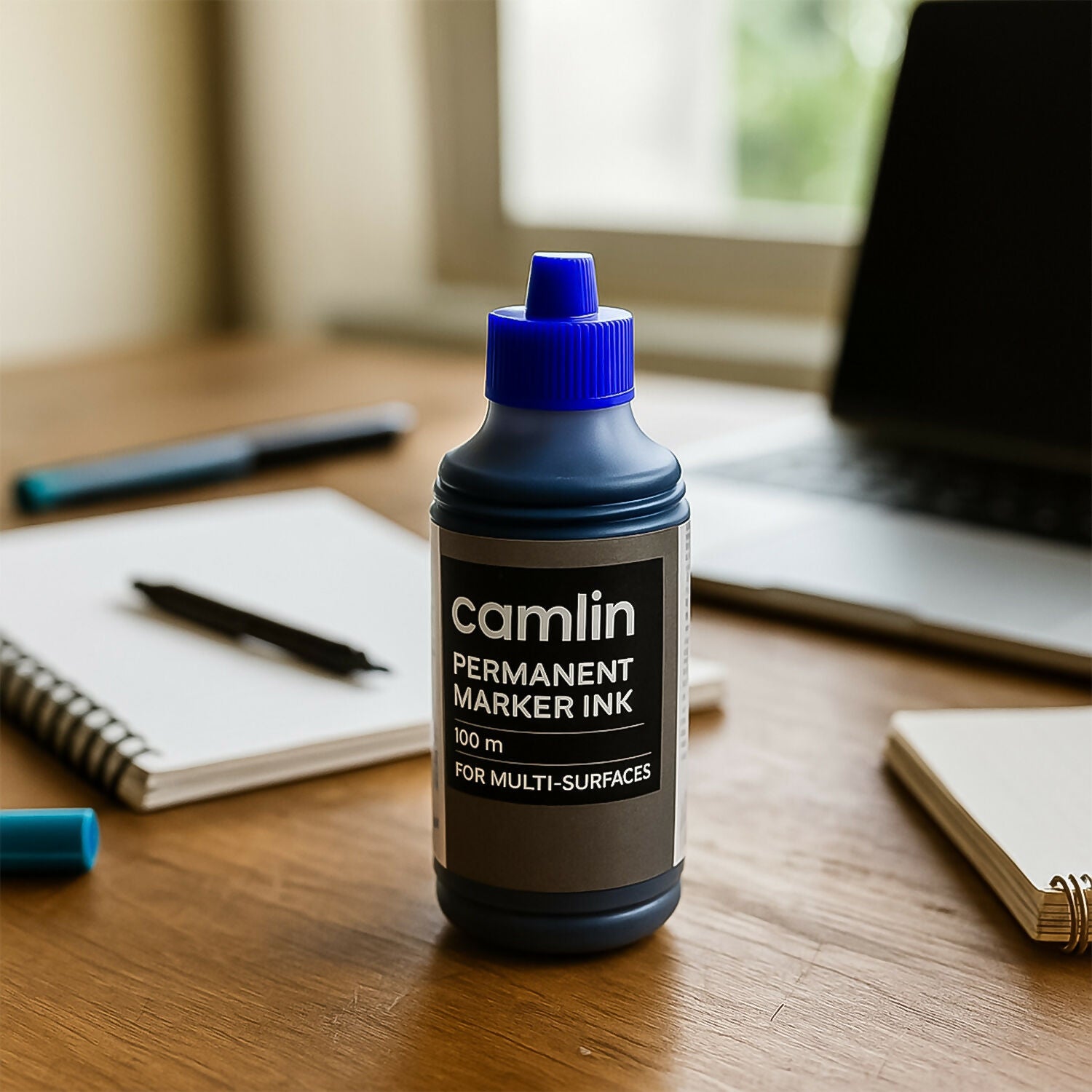 Camlin Permanent Marker Ink – 100 ml Blue Refill Bottle for Multi-Surface Writing