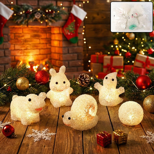 Christmas MULTI SHAPE SMALL LIGHT LAMPS LED SHAPE CRYSTAL CHRISTMAS NIGHT LIGHT LAMP (6 PC SET)