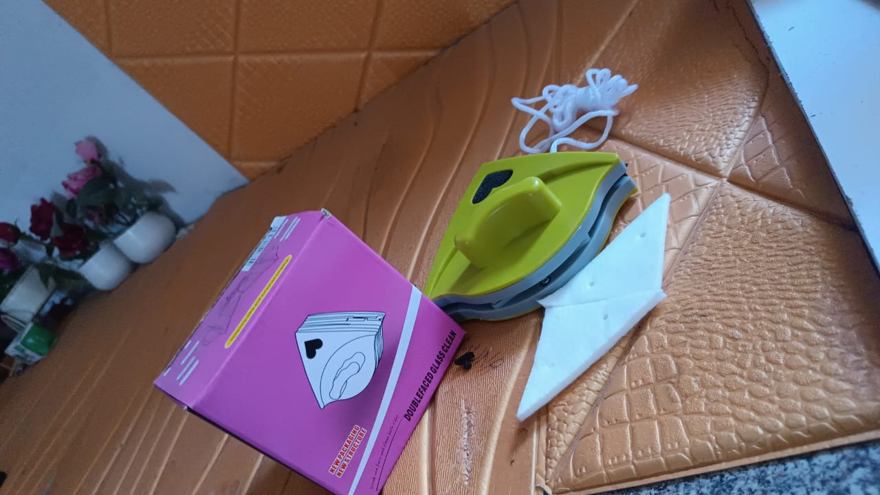 4976 ડબલ ફેસ ગ્લાસ ક્લીનર વિન્ડો સ્ક્વિજી, મેગ્નેટિક વિન્ડો ધોવાનું સાધન.