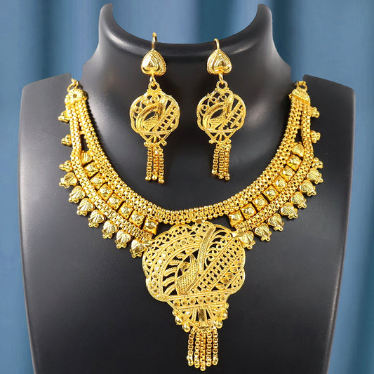 Gorgeous Necklace With Earrings Set Women & Girls (2Pc)