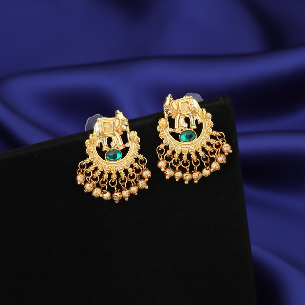 Brilliant Gold-Tone Crystal Floral Drop Necklace Set