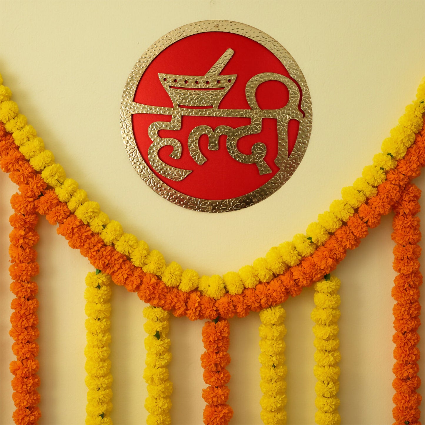 Haldi Ceremony Wall Hanging Bright Festive Decor for Wedding Functions