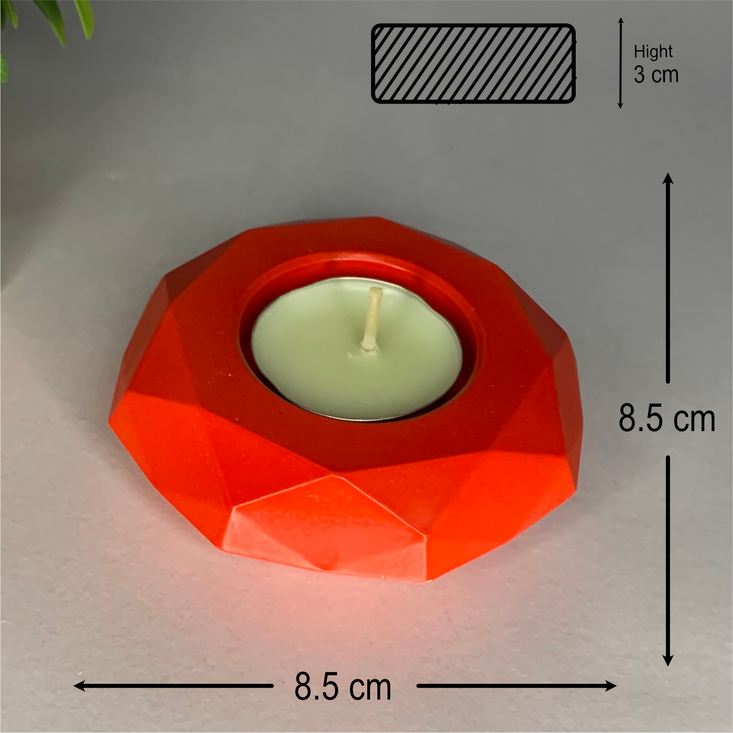 Diamond Diya red tealight candle Elegant Home Decor Handmade