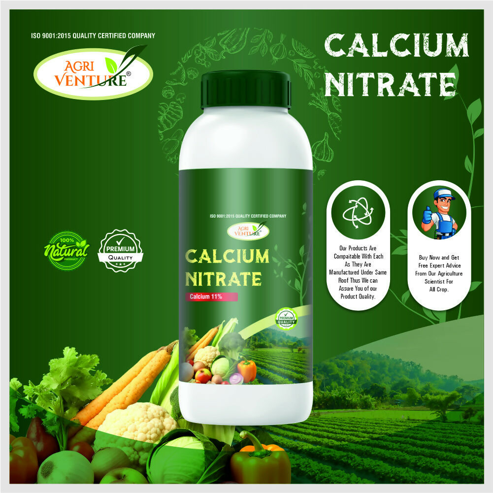 1 litre bottle of Calcium Nitrate 11% fertilizer for crop growth