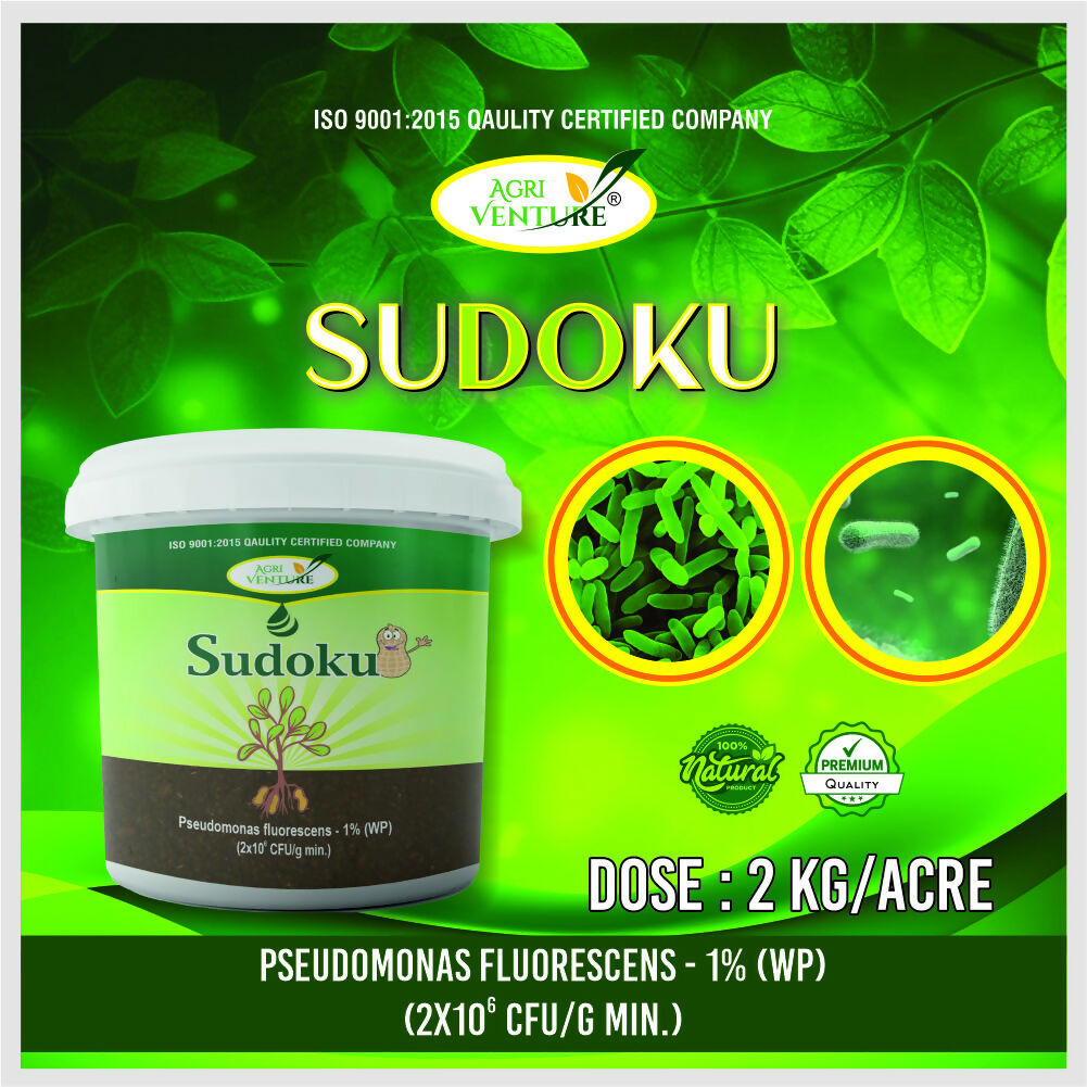 AgriVenture SUDOKU ( Pseudomonas Flurescens 1% WP) Promote Plant Growth And Health.Bactericide Organic Product BIO FUNGICIDES (2Kg)