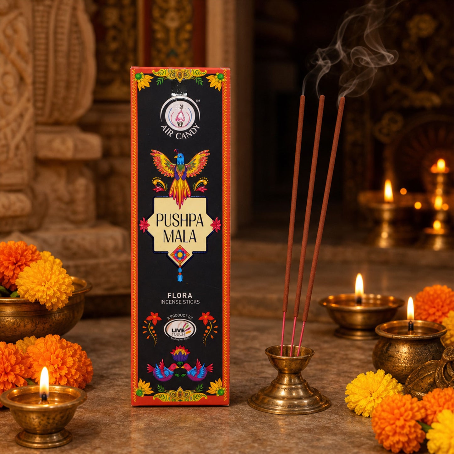 Pushpa Mala Flora Incense Sticks with Floral Fragrance and Long Lasting Aroma