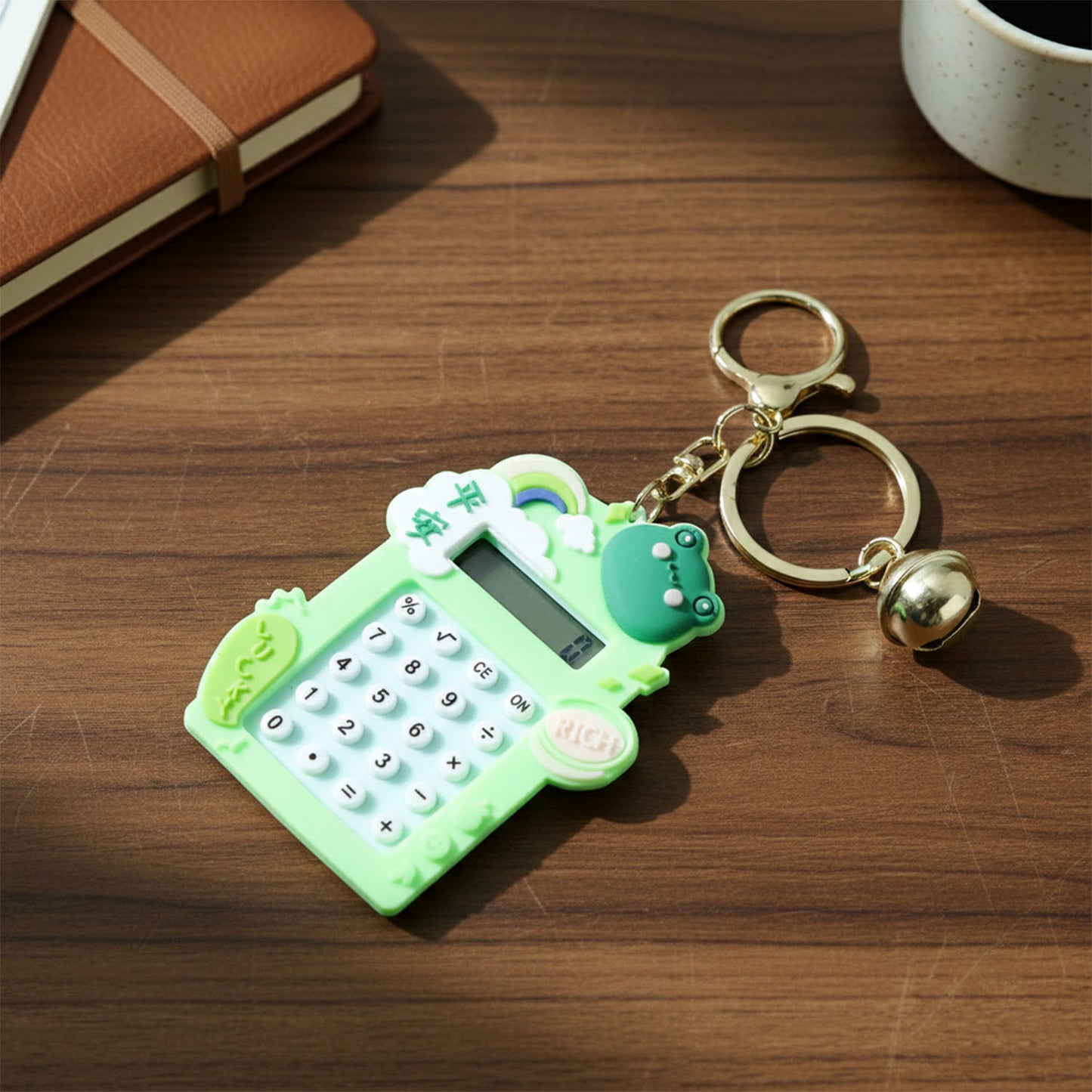 Cute Frog Cartoon Calculator Keychain with Mini Digital Display (1 Pc)