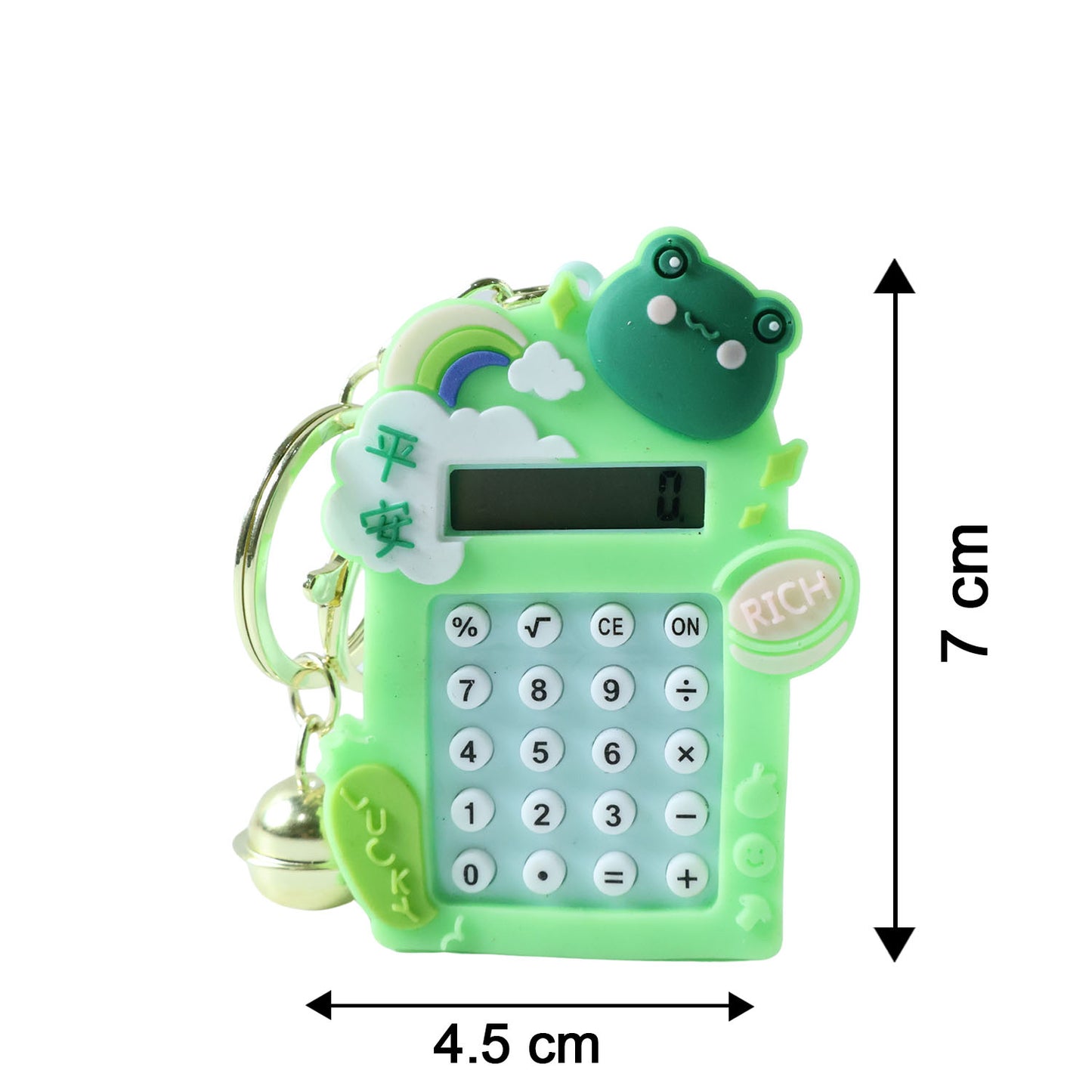 Cute Frog Cartoon Calculator Keychain with Mini Digital Display (1 Pc)