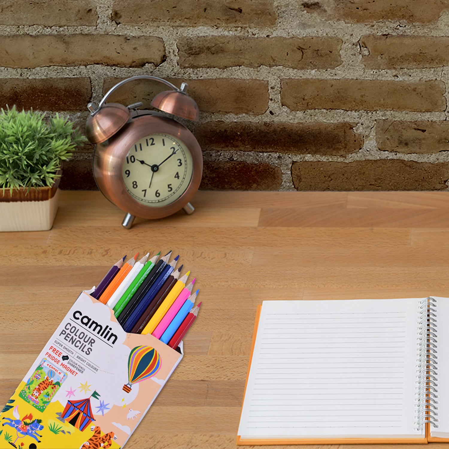 Camlin Colour Pencils – 12 Long Vibrant Shades (With Free Sharpener, Ideal for Drawing & Sketching)