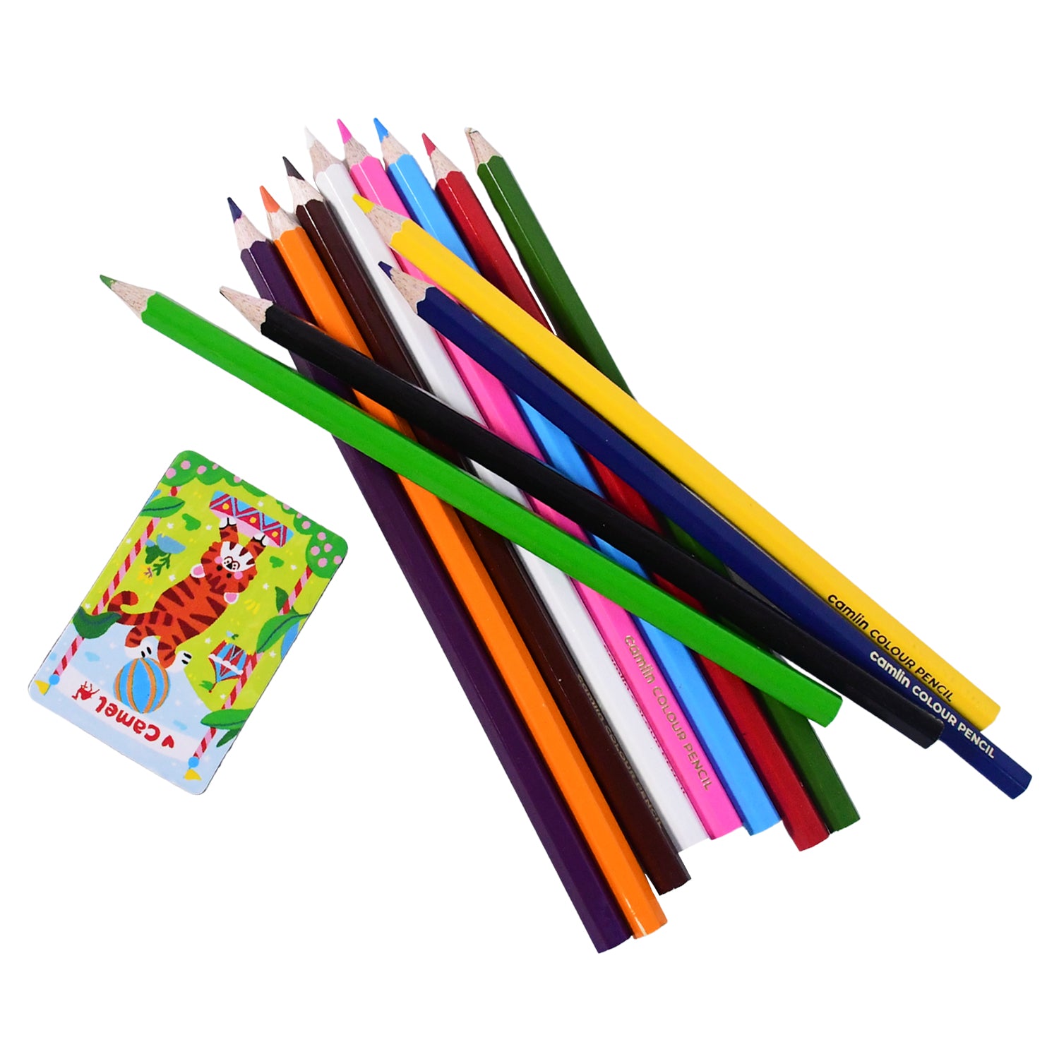 Camlin Colour Pencils – 12 Long Vibrant Shades (With Free Sharpener, Ideal for Drawing & Sketching)