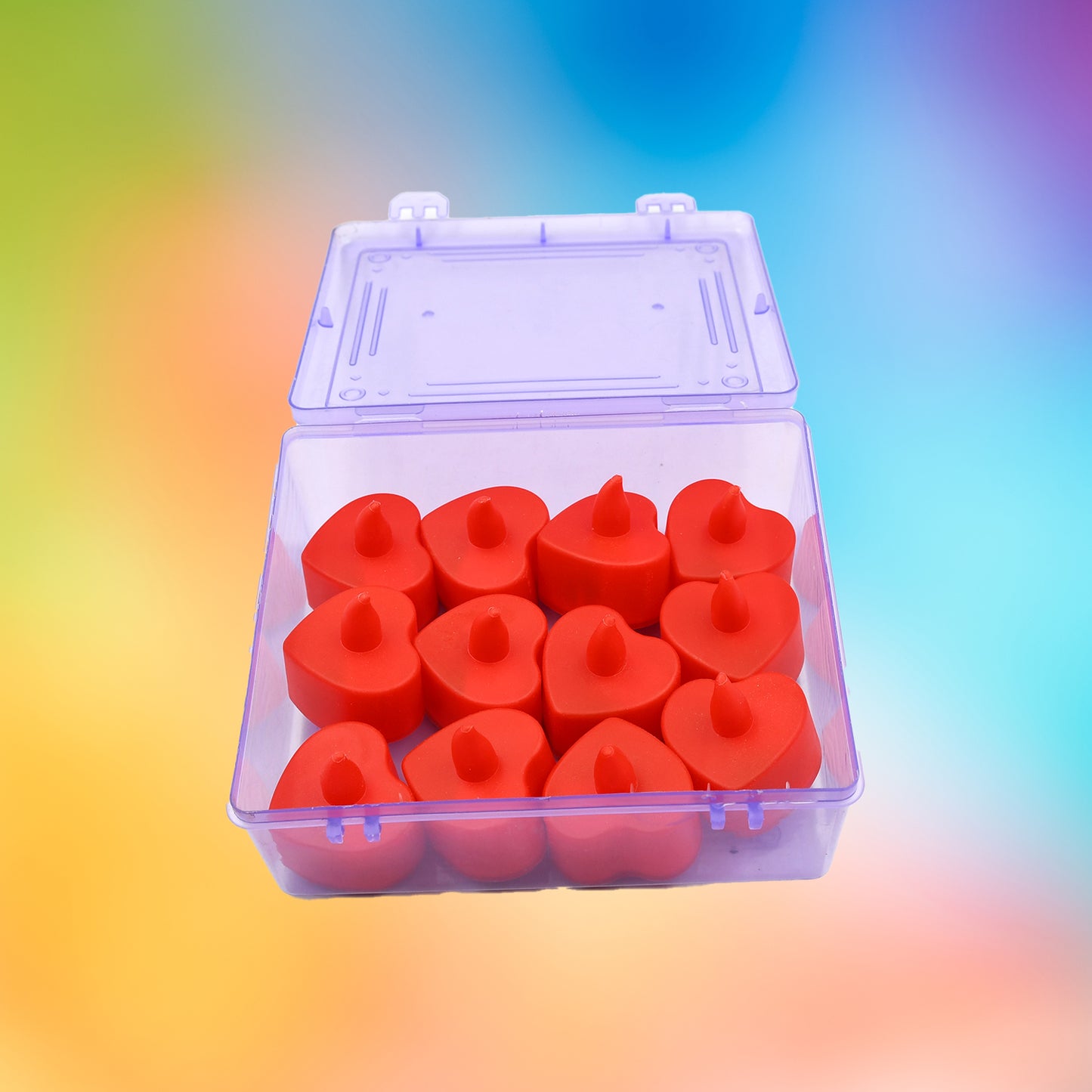 Battery-operated LED candles with heart shape design
