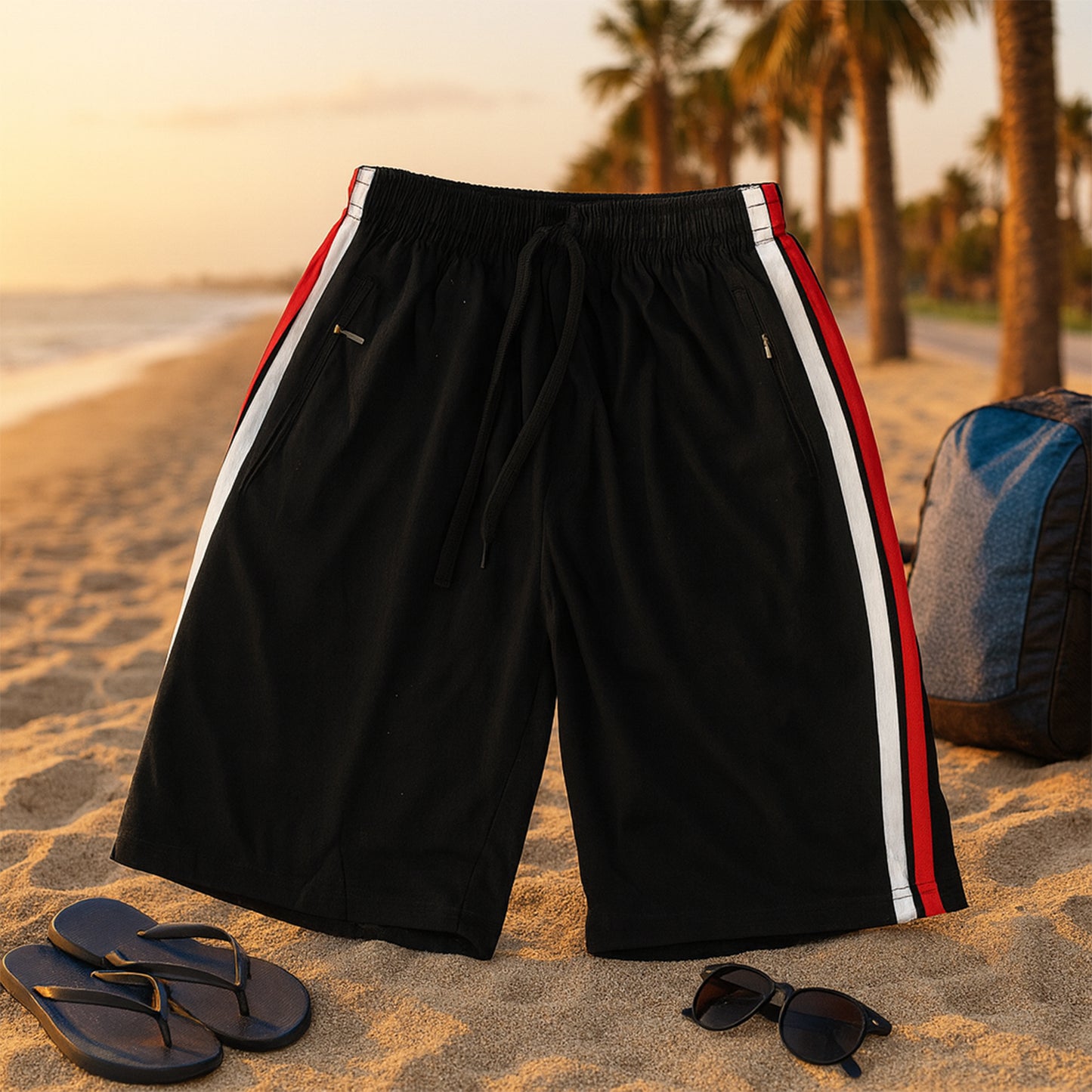 Training Shorts with Elastic Waist & Drawcord - (1 Pc)