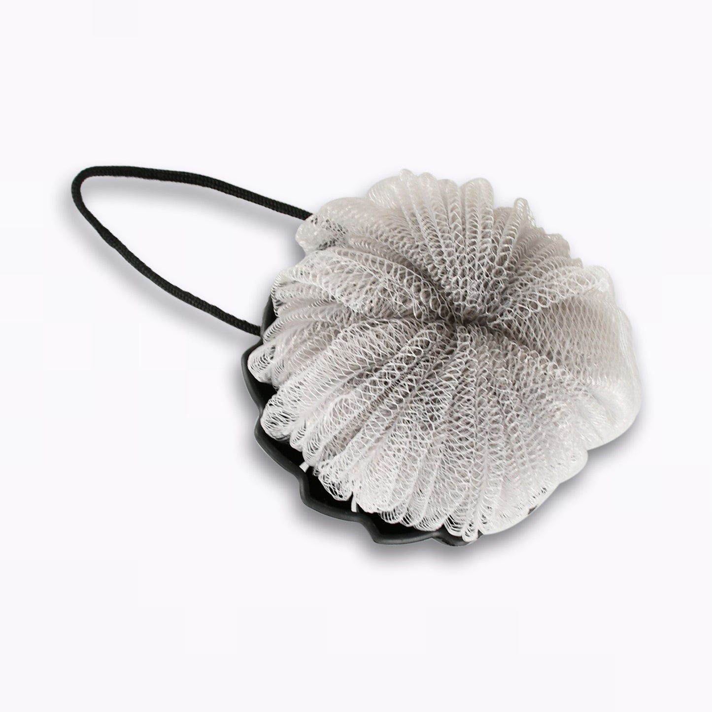 शॉवर टूल डुओ 2-1 शॉवर लूफा स्पॉन्ज और एक्सफोलिएटिंग बॉडी स्क्रबर शॉवर के लिए, साफ करने में आसान, सुखाने में आसान, डोरी के साथ लटकाने में आसान, पकड़ने में आसान