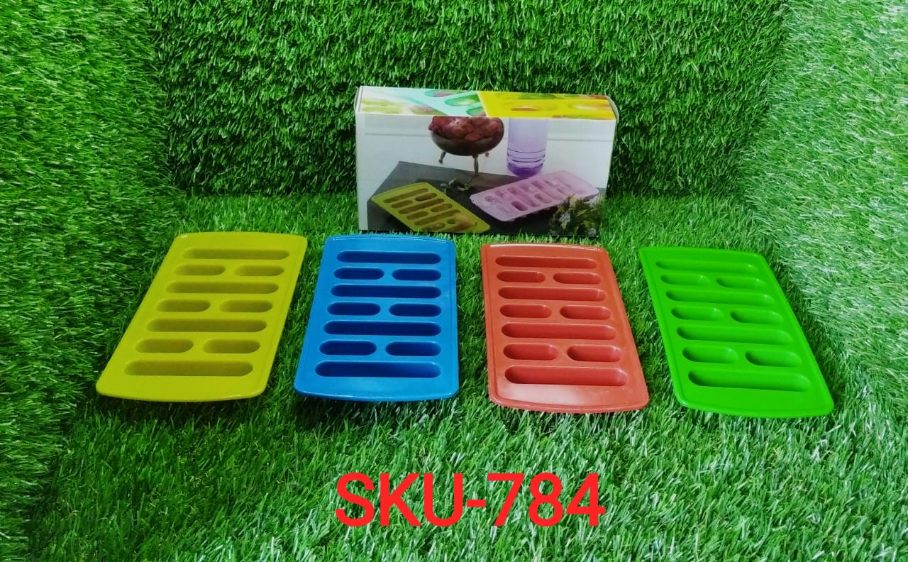 Ice trays stacked in kitchen setting