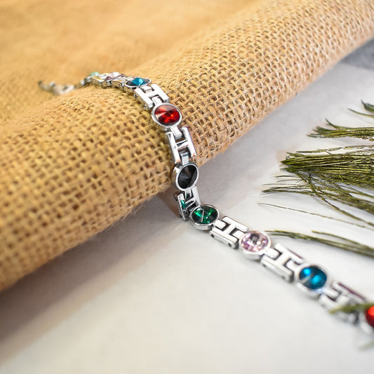 Silver-Plated Diamond  Bracelet