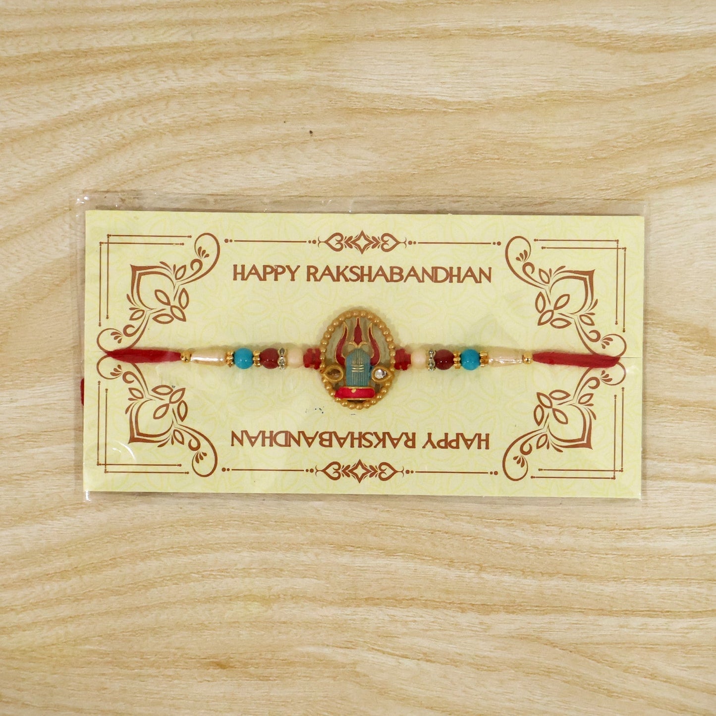 Mahadev Shivling Designer Rakhi with Beads for Brother Raksha Bandhan Gift (5pcs)