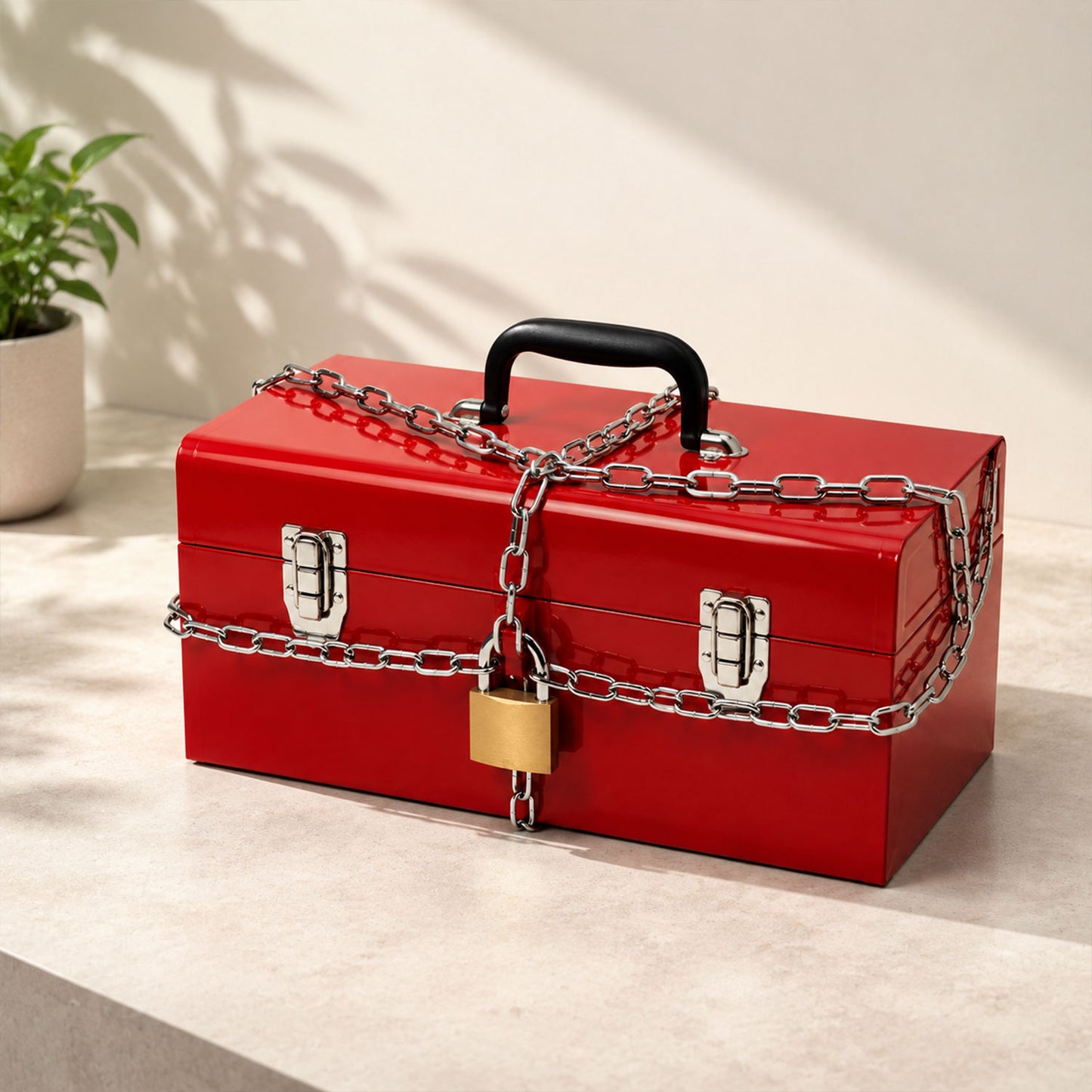 Luggage chain lock detail
