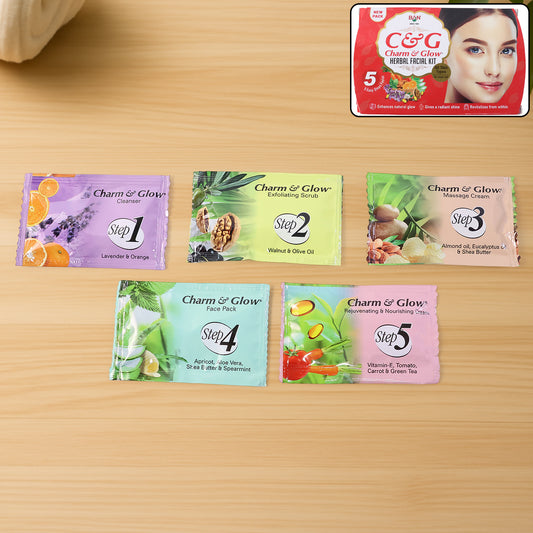 Charm & Glow Herbal Facial Kit display