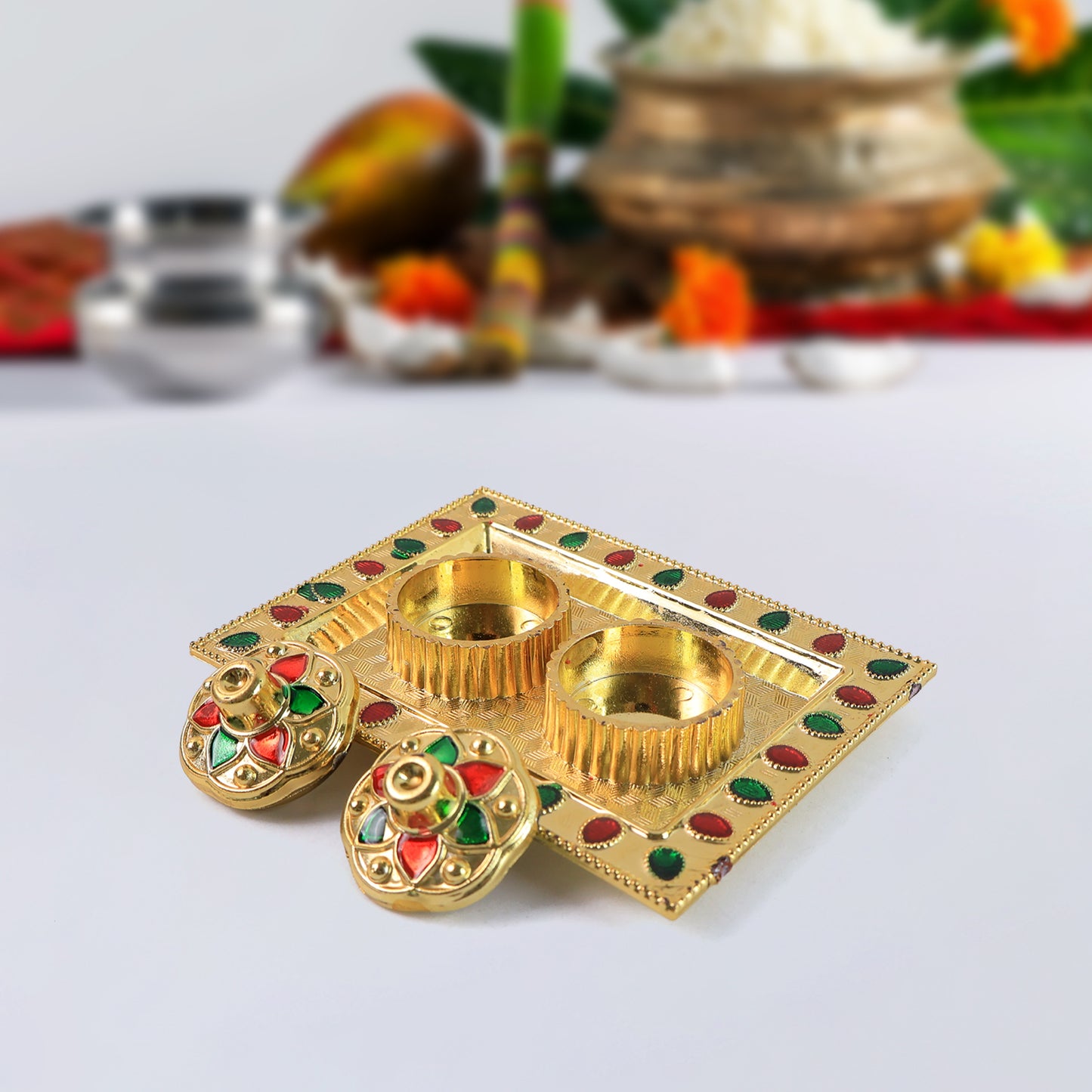 Golden Pooja Thali