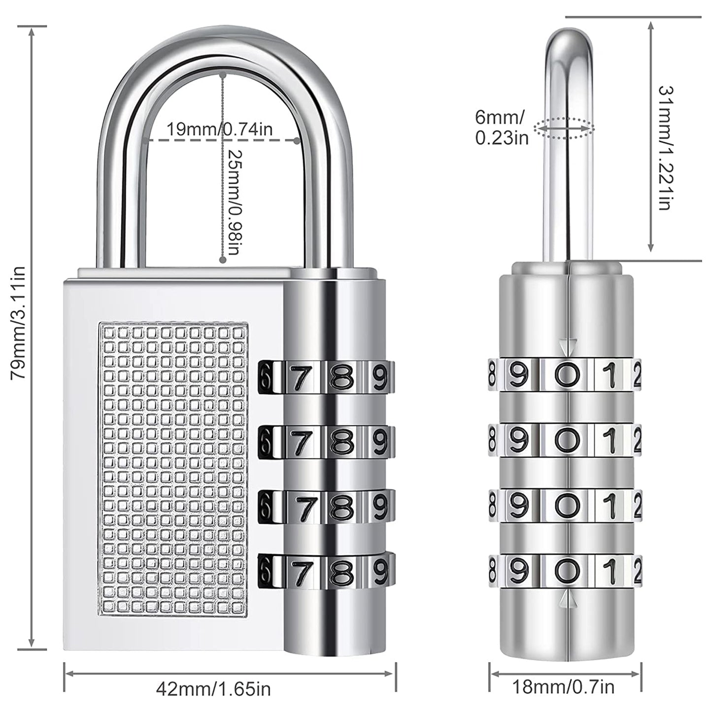Heavy-Duty 4-Digit Resettable Combination Padlock (1 Pc)