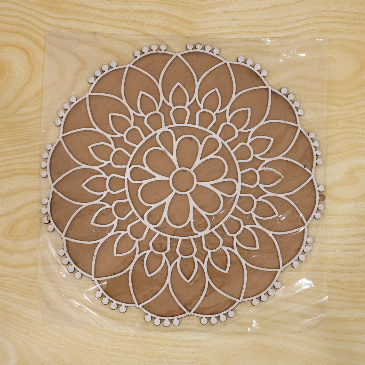 Round Floral Rangoli Stencil Board for Door Entrance and Festive Decoration