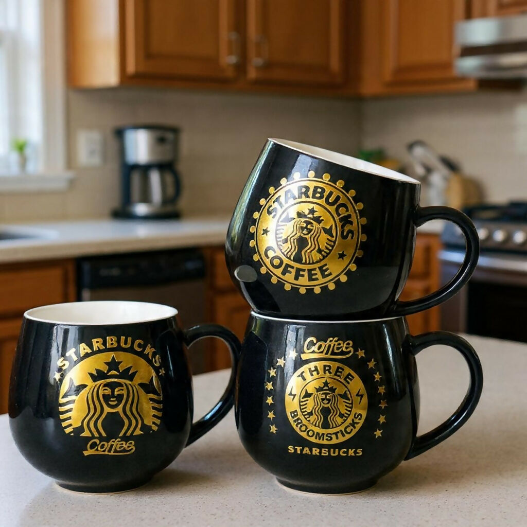 Coffee Theme Printed Ceramic Mug with Handle 1 Piece