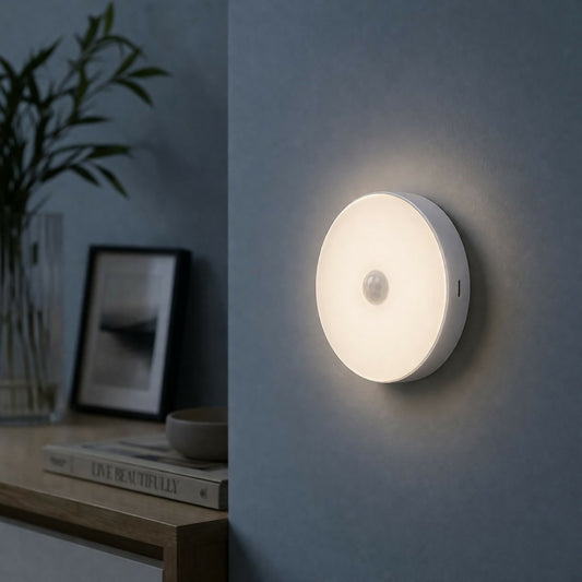 Motion Sensor LED Night Light Rechargeable Wall Lamp