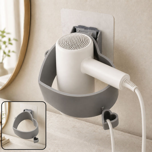 Hair Dryer Holder – Adhesive Wall Mount Storage | Calm & Curl