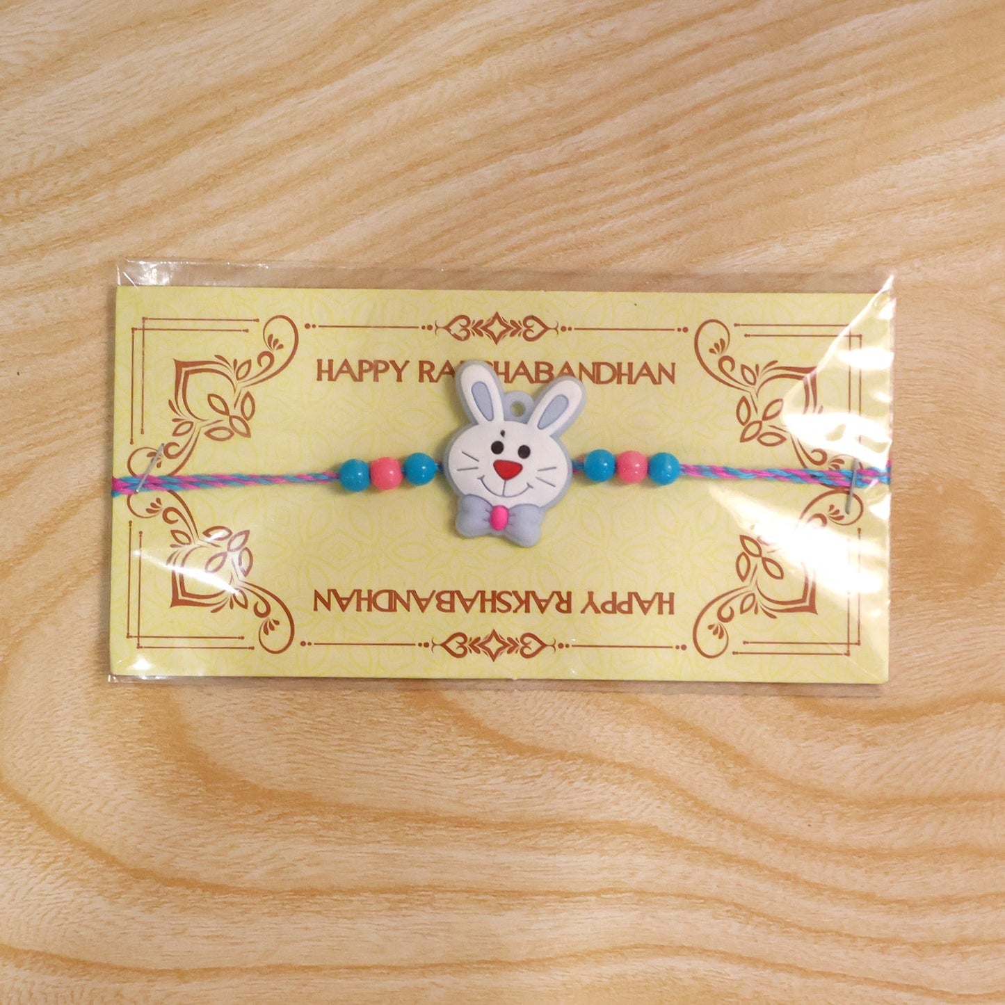 Rabbit Charm Kids Rakhi for Brother Beaded Traditional Design (10pcs)