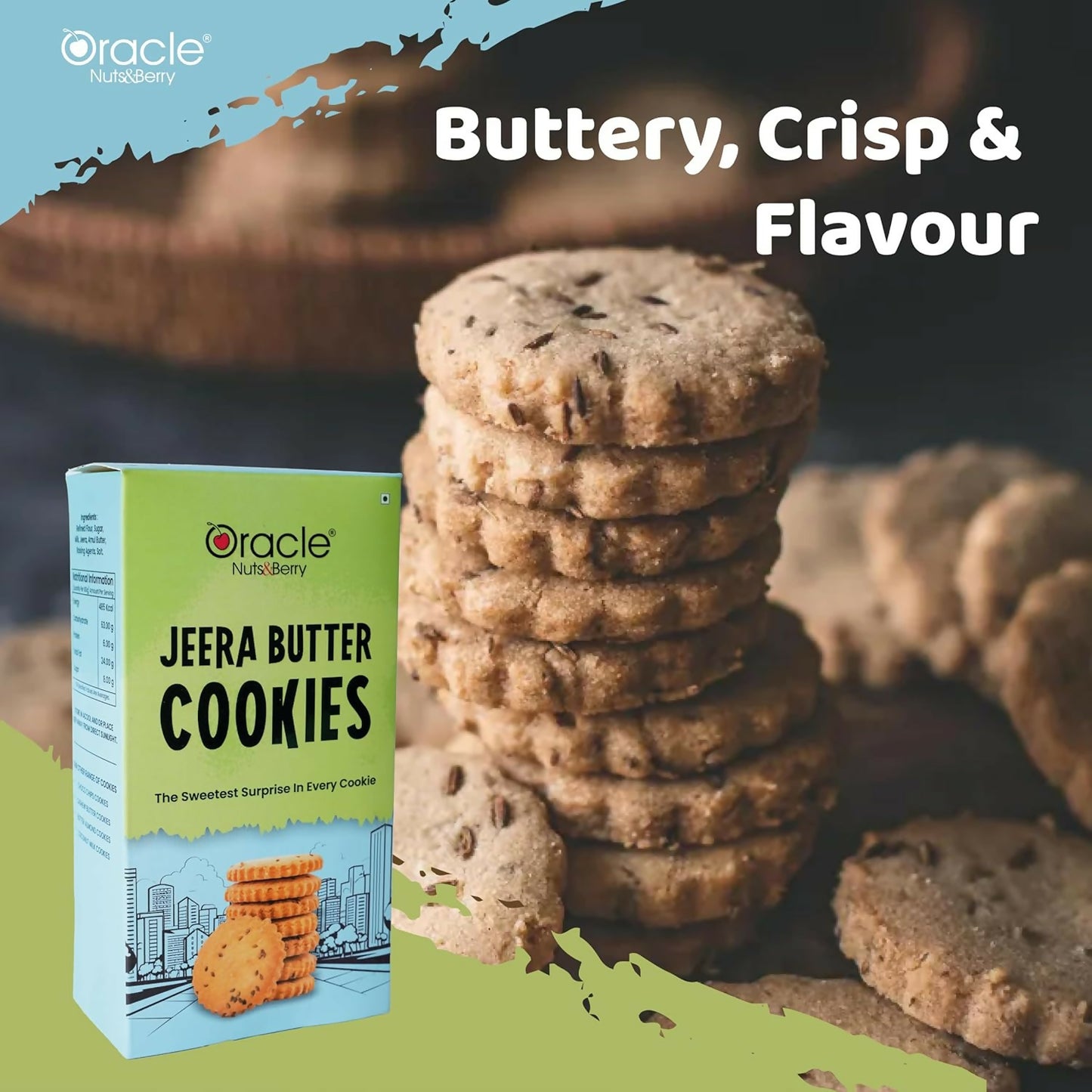 Oracle Jeera Butter Cookies – Crispy, Buttery Savoury Cookies | 200 gm