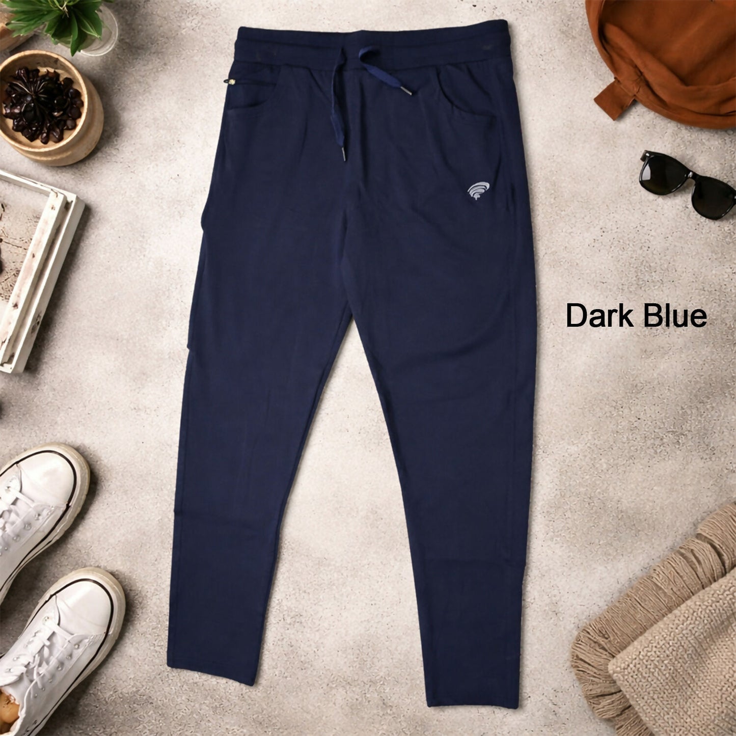 Men's black 4-way stretch sports track pants for activewear