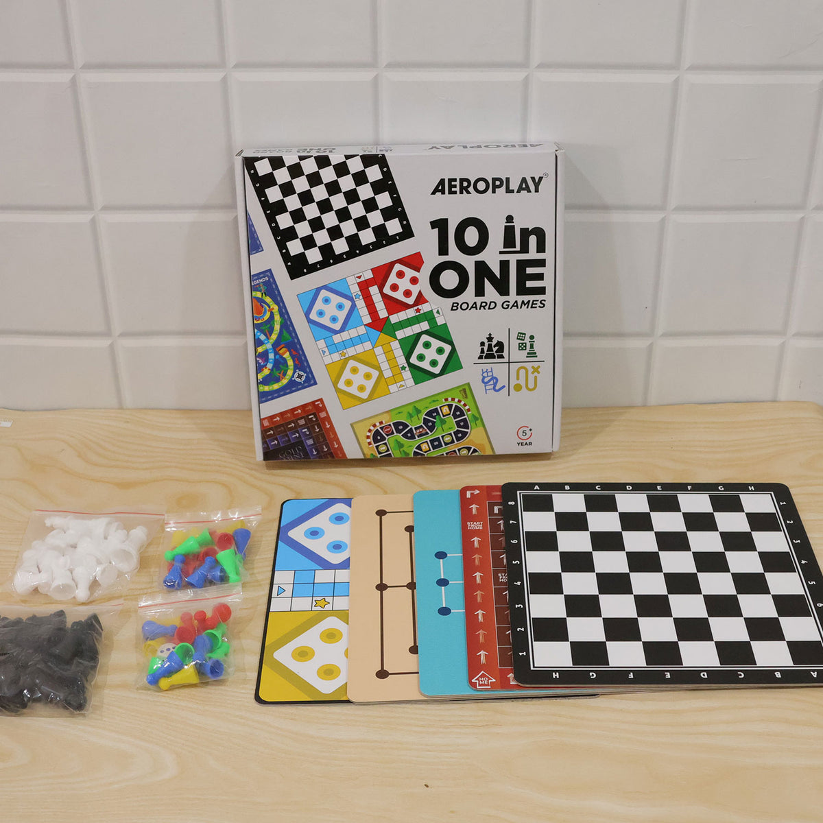 10 in 1 Board Games Set with Ludo, Chess and Snakes and Ladders (10 in 1)