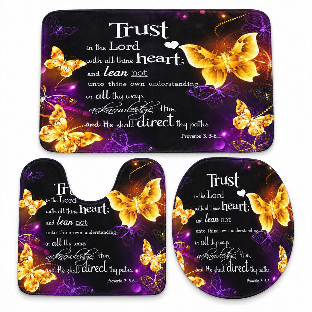 3 in 1 Bathroom Mat Set – Absorbent & Anti-Slip for Safety and Comfort