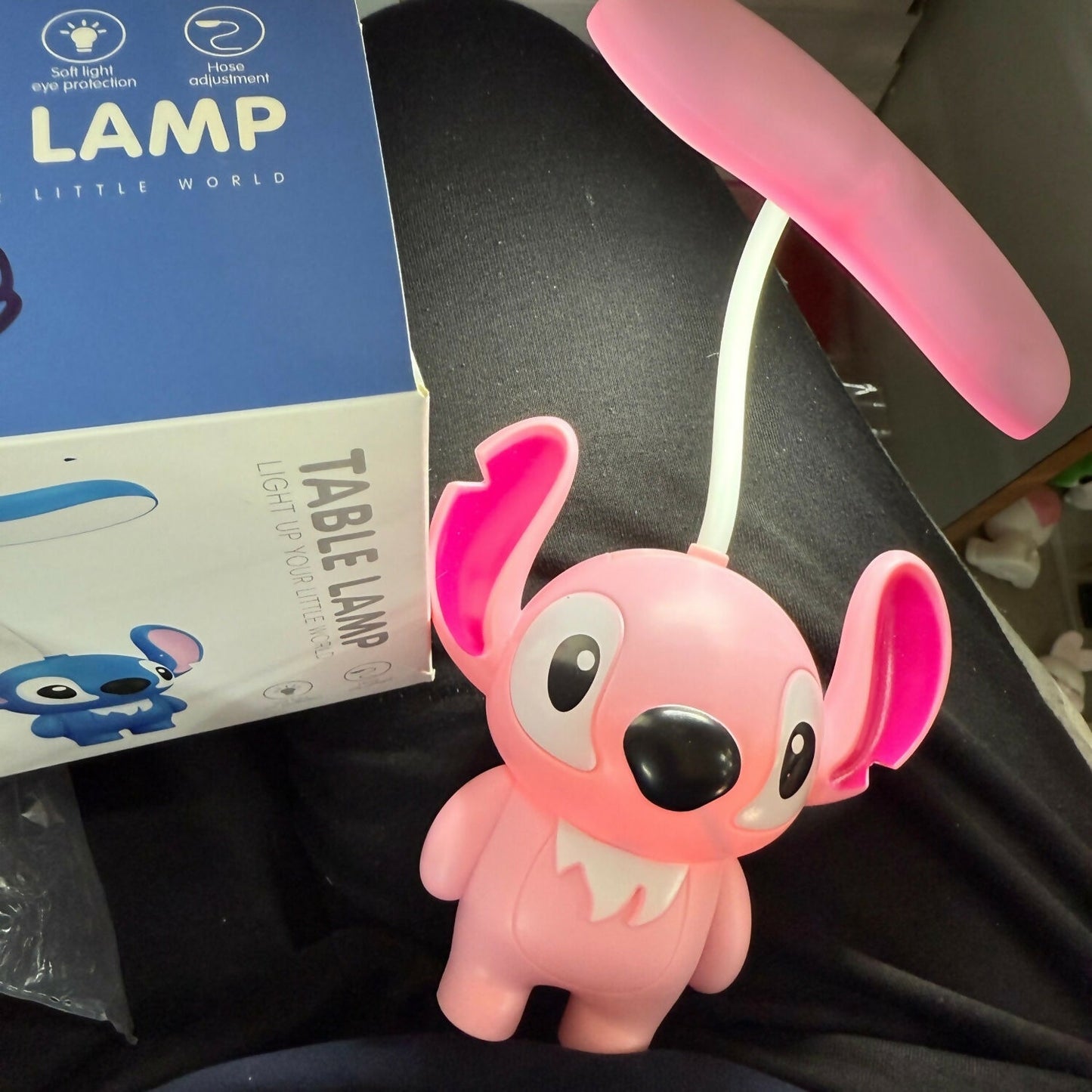 Cute Pink Cartoon Table Lamp for Kids – USB Rechargeable LED Desk Light