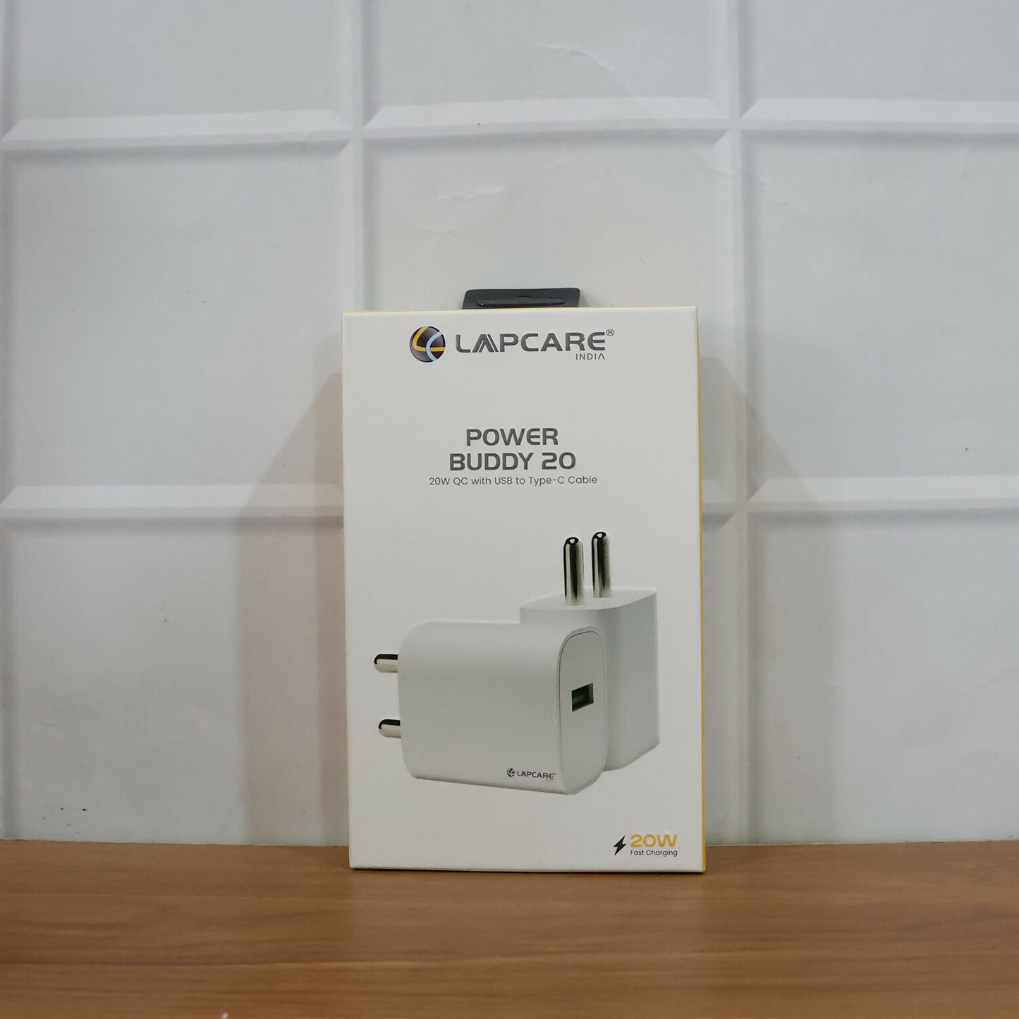 Lapcare USB Fast 20W Charging Adapter with USB to Type C Cable for Smartphones and Devices
