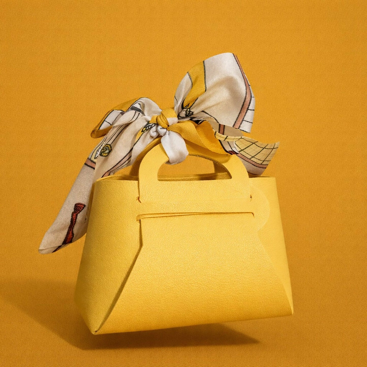 Women’s Mini Handbag with Printed Scarf Handle | Compact Stylish Daily Purse