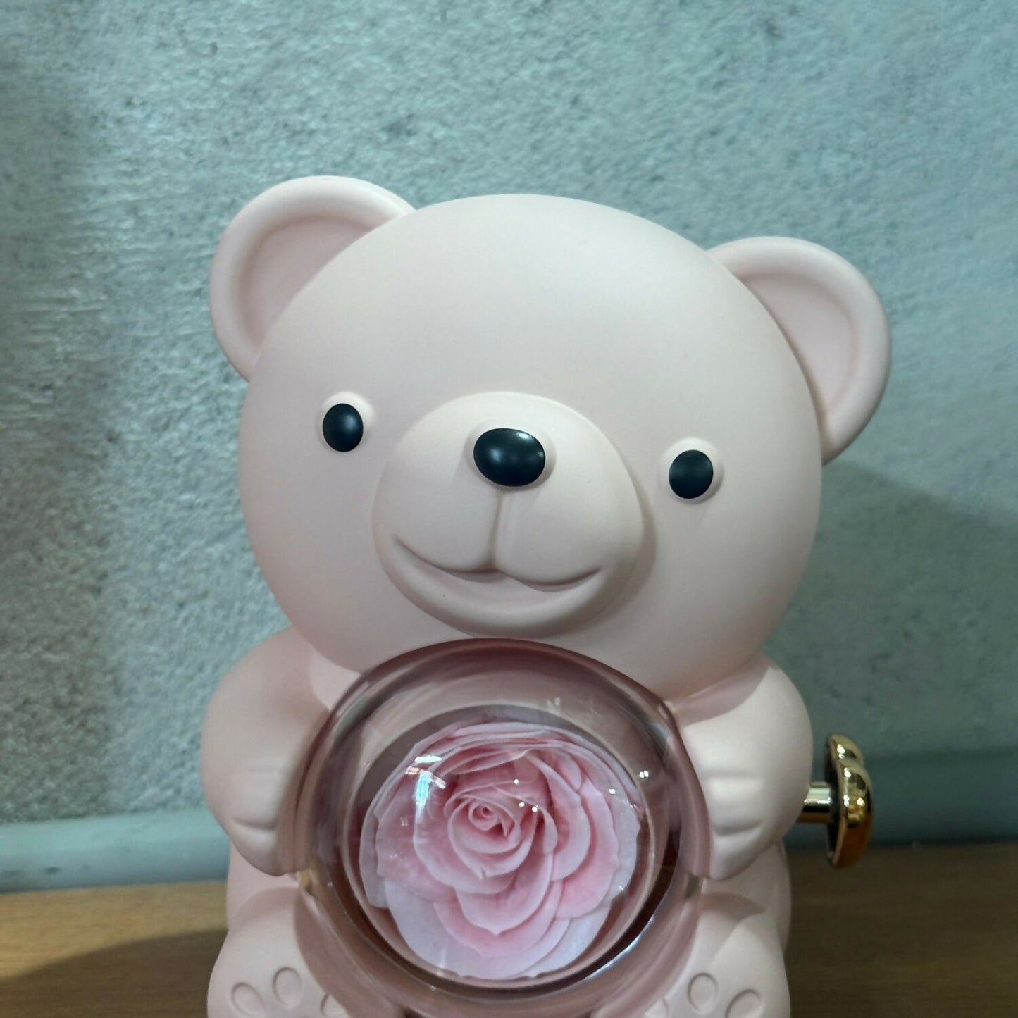 Pink Teddy Bear With Eternal Rose Gift Box | Romantic Love Gift for Her & Couples