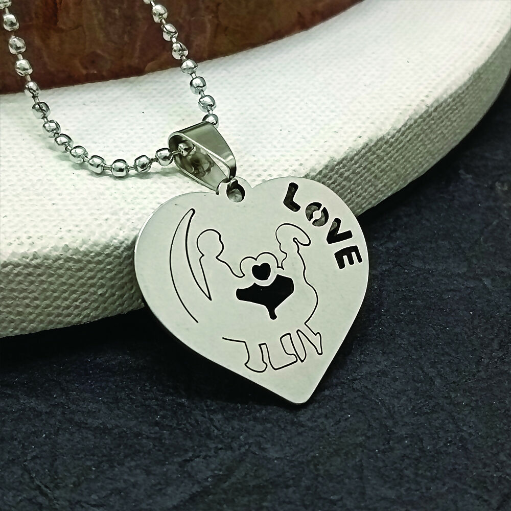 Couple Heart Shape Love Chain Pendant For Men