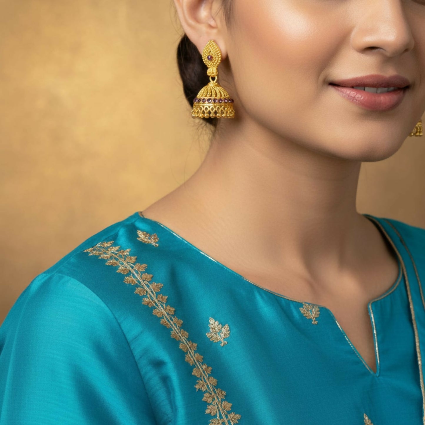 Royal Look Golden Jhumka Earrings | Wedding & Festive Collection