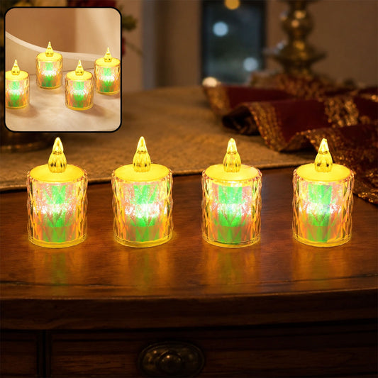 Flameless LED Candles – 4 Pc Decorative Tea Light Set | Indo Glow