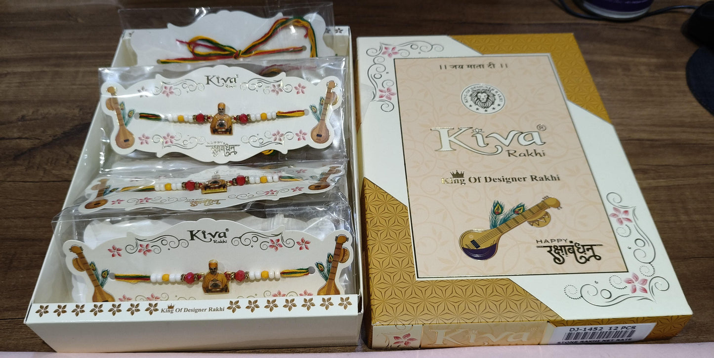 12 Pcs Designer Swami Narayan Rakhi Set – Symbol of Patriotism & Love