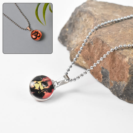 Hanuman And Om Front And Back Sided Pendent Chain